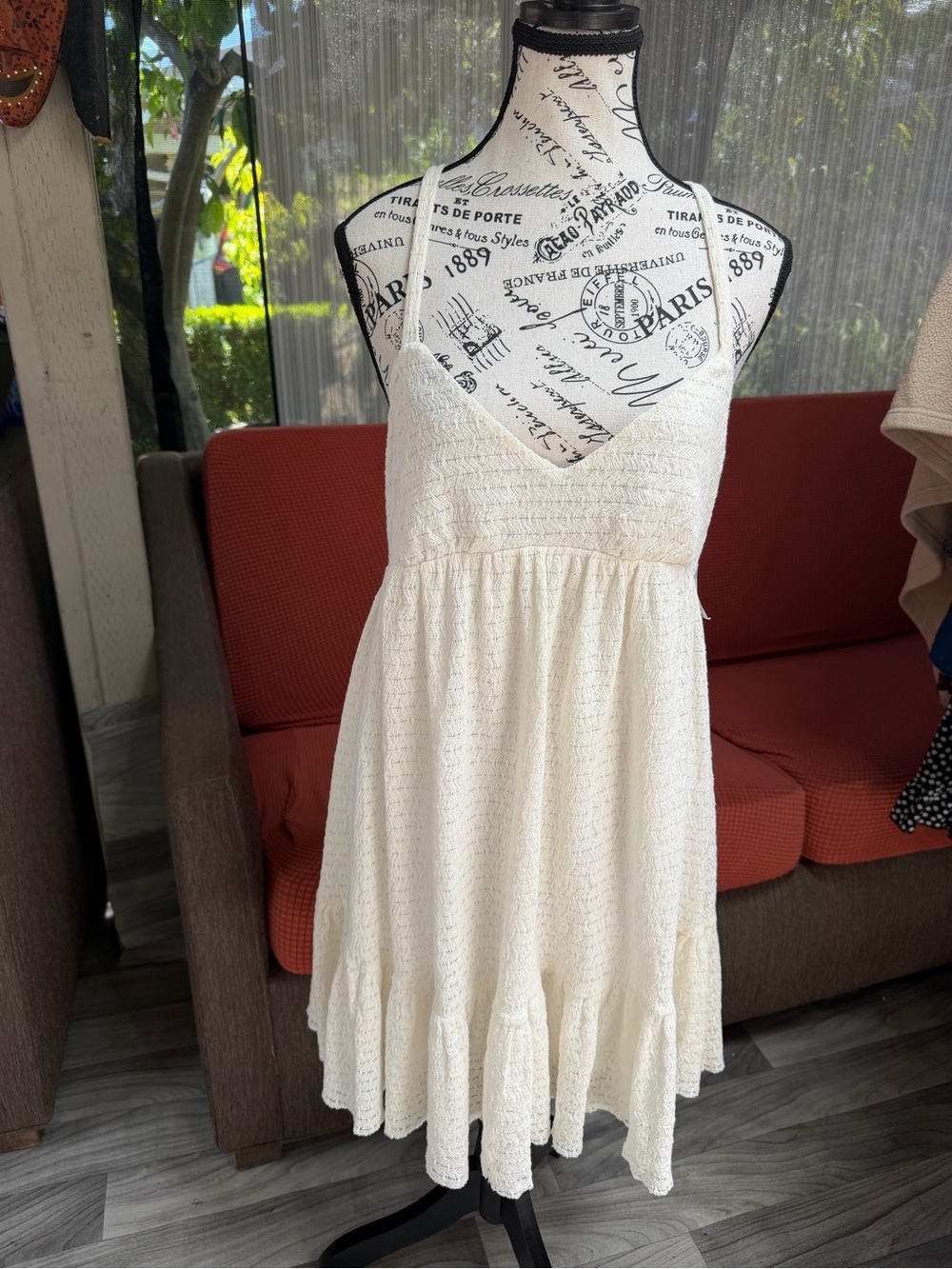 Topshop White Crochet Halter Dress